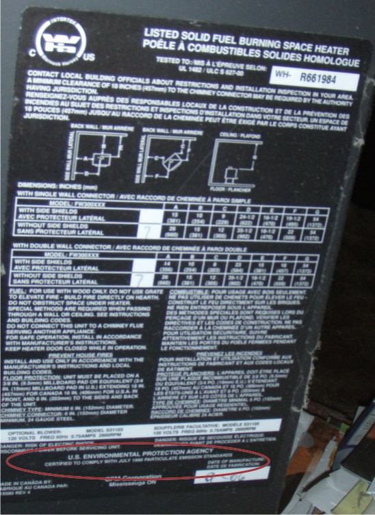 woodstove label